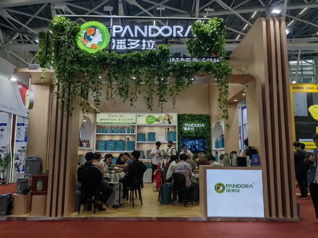 Visitors meeting the PANDORA team at the exhibition booth